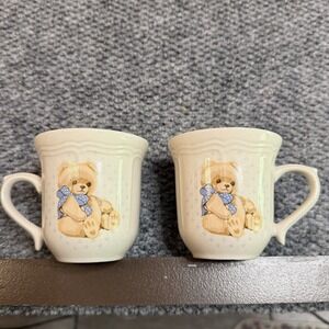 Tienshan Country Bear Stoneware Mugs Cups Set Of 2